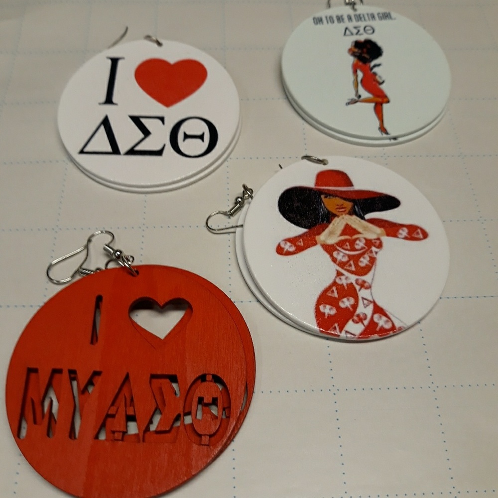 Delta Sigma Theta Earrings - Picture 2 of 2